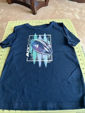 adidas Navy Tee with Iridescent Football Graphic